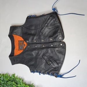 First Classics corset leather motorcycle vest size small